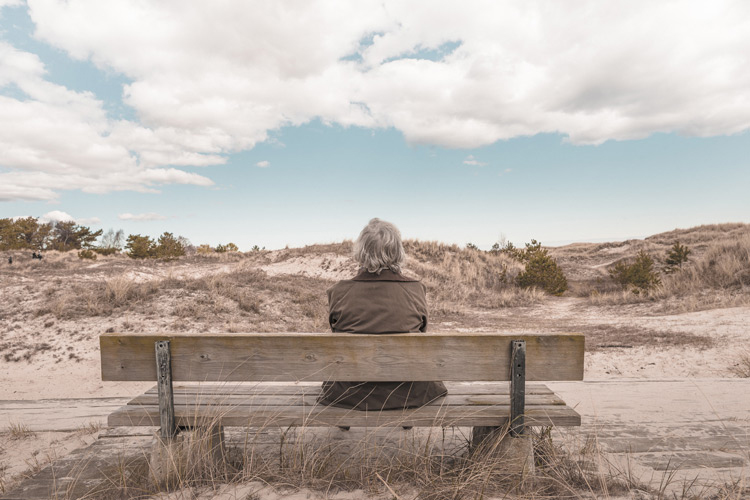 woman on bench