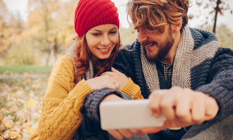 couple taking selfie