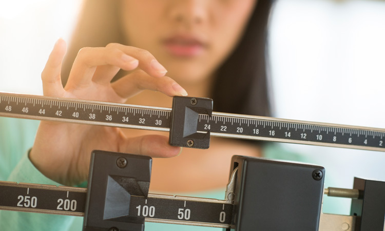 Body Image And Self-Respect Woman weighing herself