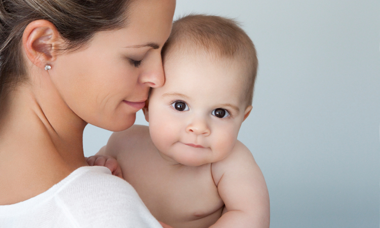 Breastfeeding mom with baby