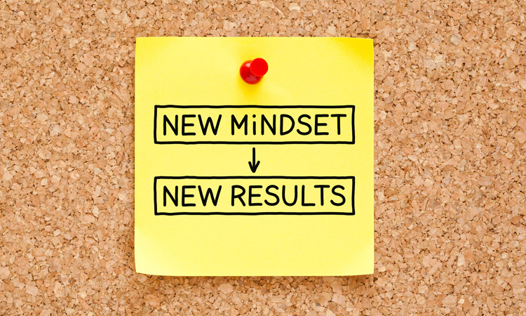 new mindset new results on post it notes