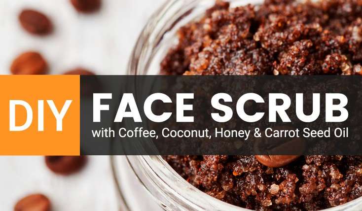 DIY Face Scrub with Coffee, Coconut, Honey And Carrot Seed Oil