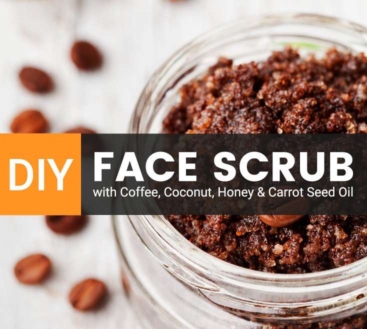 DIY Face Scrub with Coffee, Coconut, Honey And Carrot Seed Oil