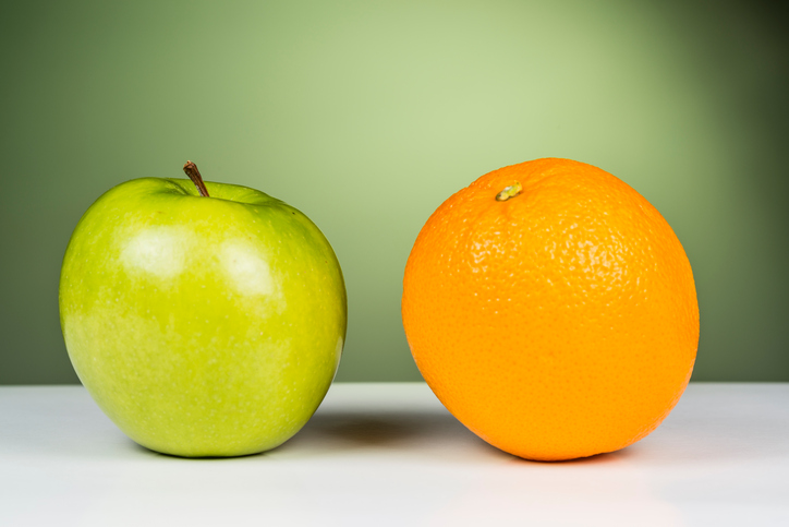 apple and orange comparison