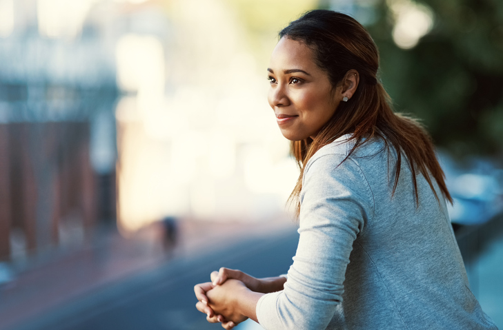 woman having attitude of gratitude